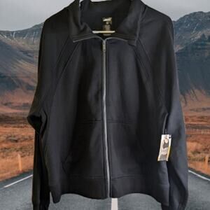 Jerzee jacket XXL NWT zipper front closure w/front pockets black lightweight.